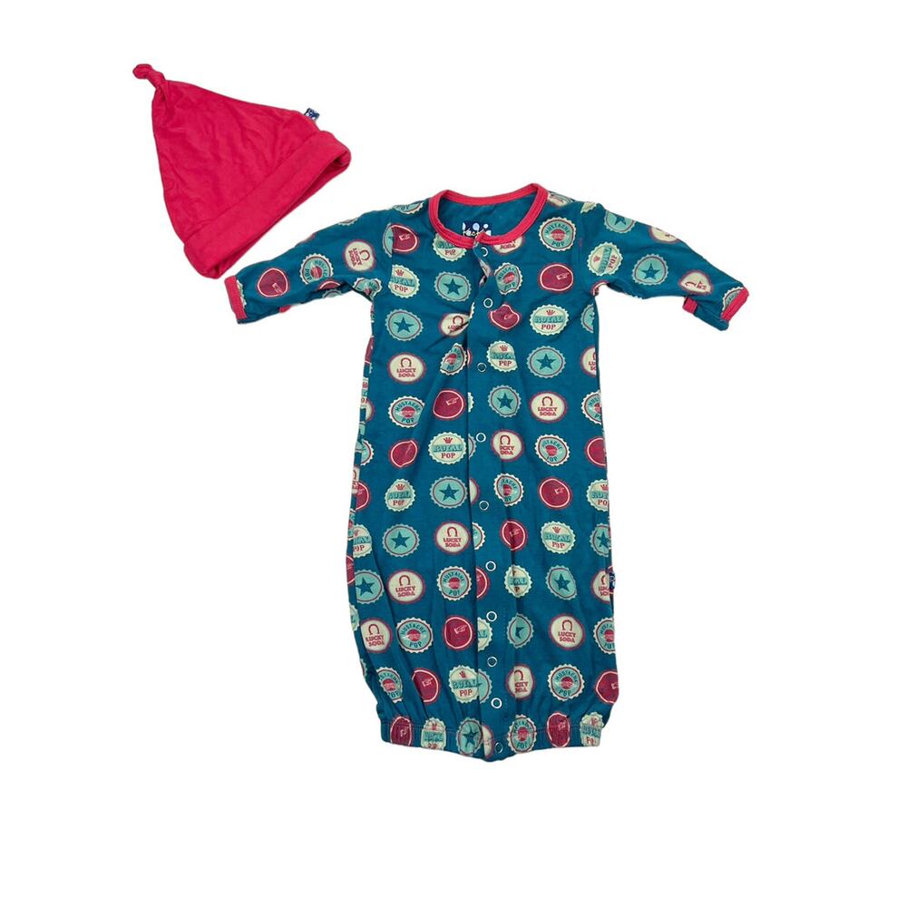 Kickee Pants Soda Pop Caps Converter Gown & Knot Hat